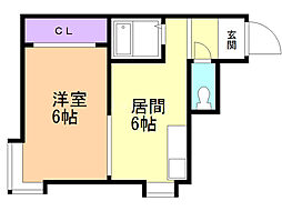 カーサフェリス 1DKの間取図画像