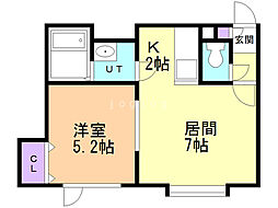 ラピスラズリ 1LDKの間取図画像