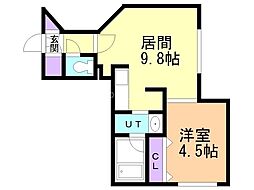 メルヴェイユ琴似 1LDKの間取図画像