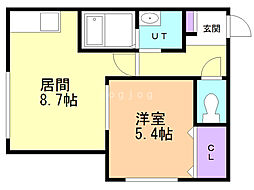 フランブリーズ 1LDKの間取図画像