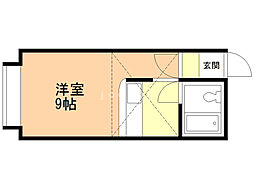 ハイデンス琴似 2階ワンルームの間取り