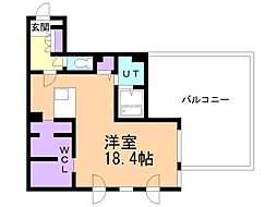 札幌市営東豊線 月寒中央駅 徒歩3分の賃貸マンション 5階ワンルームの間取り