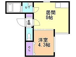 ＨＳ821 3階1LDKの間取り