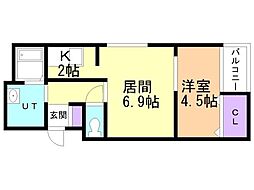 Ｈ・Ｓ213 4階1LDKの間取り