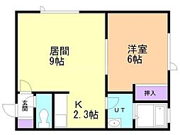 コーポすがわら 1LDKの間取図画像