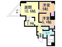 スカイアヴェニュー広和Ｎｏ．15 3階2LDKの間取り