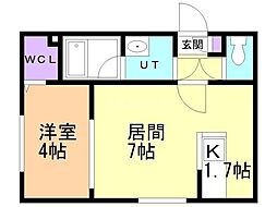 札幌市営南北線 平岸駅 徒歩6分の賃貸マンション 3階1LDKの間取り