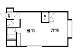 メゾンウェストヒル ワンルームの間取図画像