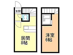 メルヘン平岸壱番館 1階1LDKの間取り