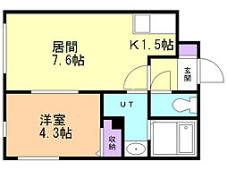 LIFE 1階1LDKの間取り