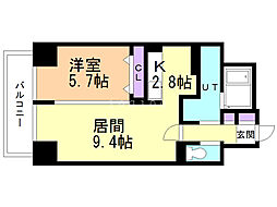 プロスパー月寒 3階1LDKの間取り
