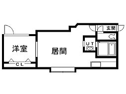 アークコート美園II 2階1LDKの間取り