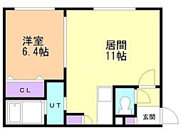 Ｐｒｉｍｏ　Ｍａｒｅ月寒公園（プリモマーレ） 3階1LDKの間取り