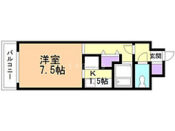 イーストフェアリー 1Kの間取図画像