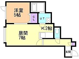 ノースフィールド2 1LDKの間取図画像
