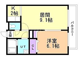 デュナミス福住 1LDKの間取図画像
