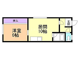 旭水マンション 1LDKの間取図画像