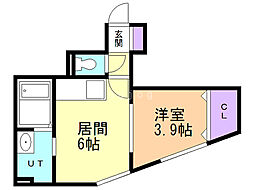 グランパレスK 1DKの間取図画像