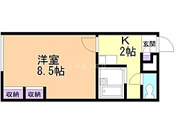 レオパレスメイフラワー清田 1Kの間取図画像