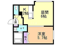 ビクトワール澄川 1LDKの間取図画像