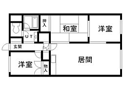 信和リッチ 2LDKの間取図画像