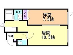 エヌズホクオウ 1LDKの間取図画像