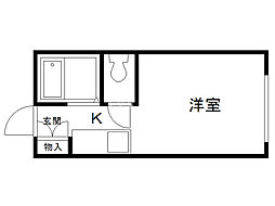 トーシンコーポ旭町 1Kの間取図画像