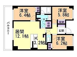 ホーリーフォート南平岸 3LDKの間取図画像