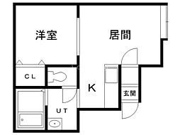 MTM平岸 1LDKの間取図画像