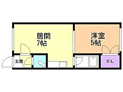 ヴィンテージスタイル310 1DKの間取図画像