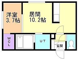 札幌市豊平区月寒西一条7丁目マンション 1LDKの間取図画像