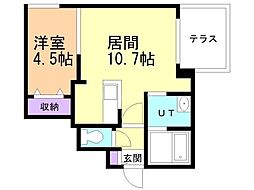 ブランシャールCIEL学園前 1LDKの間取図画像