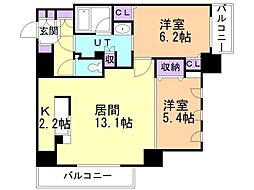 Fリミテッド北広島 2LDKの間取図画像