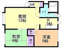 ドエルイーエム95 2LDKの間取図画像