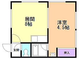 フェリスデア平岸A 1LDKの間取図画像