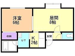サンタペルシェ 1LDKの間取図画像