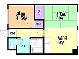 井内ハイデンス 2DKの間取図画像