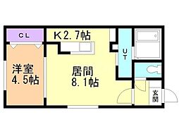 ブランシャールPREMIUM 1LDKの間取図画像