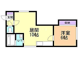メゾンヨコオ 1LDKの間取図画像