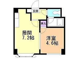 モア澄川 1DKの間取図画像