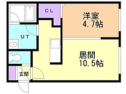 Asterツキサムニシ2 1LDKの間取図画像