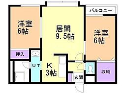 エスパースコート 2LDKの間取図画像