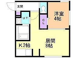 札幌平岸ラウンドスクエア 1LDKの間取図画像