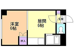 アビアシオン弐番館 1DKの間取図画像