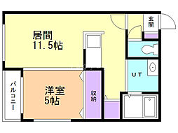 モルティーニ平岸 1LDKの間取図画像