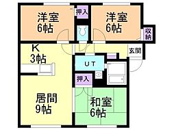 アルカディア・ファミール 3LDKの間取図画像
