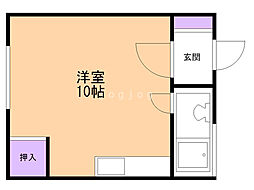 高橋アパート 2階ワンルームの間取り