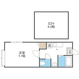 リバイブ1 1Kの間取図画像