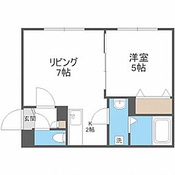 札幌市営東西線 南郷13丁目駅 徒歩5分の賃貸マンション 3階1LDKの間取り