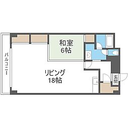 ライオンズマンション平岸第2A棟 1LDKの間取図画像